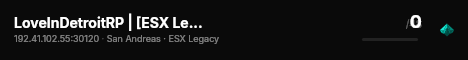 LoveInDetroitRP | ESX Legacy Server live status badge