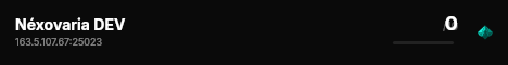 Néxovaria DEV live status badge