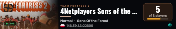 4Netplayers Sons of the Forest Server live status badge