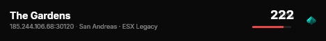 The Gardens live status badge