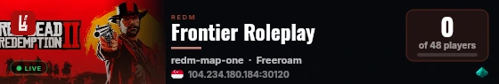 Frontier Roleplay live status badge
