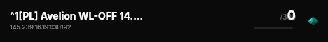 ^1[PL] Avelion WL-OFF 14.09 19:00 ❤️ ^0| 🎮 ^1Rozbudowana rozgrywka ^0| 🚴 ^1Prawdziwy RolePlay ^0| ❌ ^1Zakazana bojówka ^0 live status badge