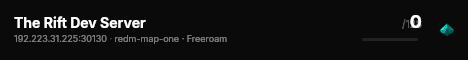 The Rift Dev Server live status badge
