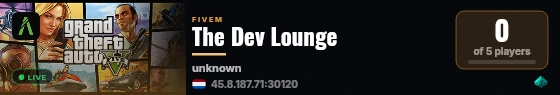 The Dev Lounge live status badge