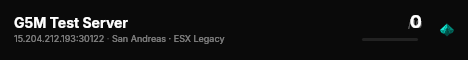 G5M Test Server live status badge