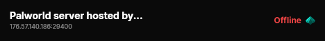 Palworld server hosted by G-Portal live status badge