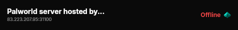 Palworld server hosted by G-Portal live status badge