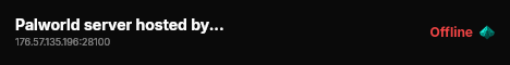 Palworld server hosted by G-Portal live status badge