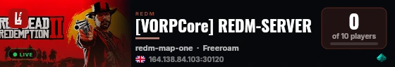 [VORPCore] REDM-SERVER live status badge