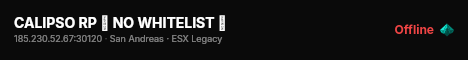 CALIPSO RP ➜ NO WHITELIST 🚫 live status badge