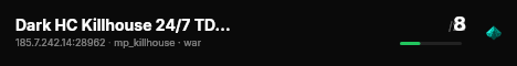 Dark HC Killhouse 24/7 TDM Server live status badge