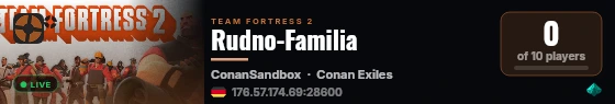 Rudno-Familia live status badge