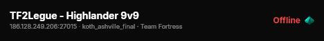 TF2Legue - Highlander 9v9 live status badge