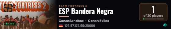 ESP Bandera Negra live status badge