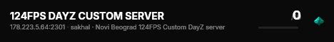 124FPS DAYZ CUSTOM SERVER live status badge