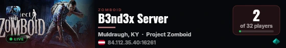 B3nd3x Server live status badge