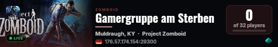 Gamergruppe am Sterben live status badge
