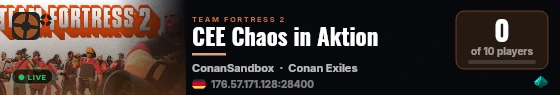 CEE Chaos in Aktion live status badge