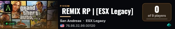  REMIX RP | [ESX Legacy] live status badge