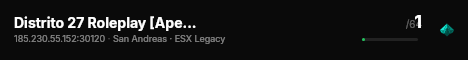 Distrito 27 Roleplay [Apertura 26 de agosto] live status badge