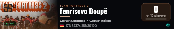 Fenrisovo Doupě live status badge