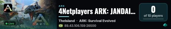 4Netplayers ARK: JANDAIA - (v361.7) live status badge