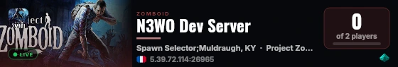 N3WO Dev Server live status badge