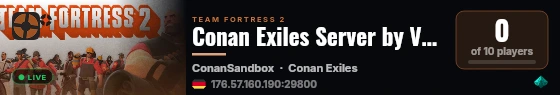 Conan Exiles Server by VerruecktesW live status badge