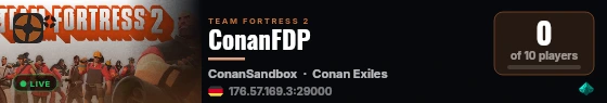 ConanFDP live status badge