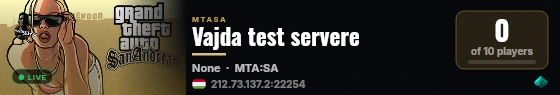 Vajda test servere live status badge