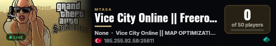 Vice City Online || Freeroam + RPG Server || Vice City Map, Features, Vehicles and More || VCO live status badge