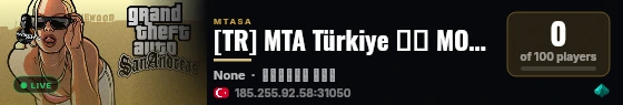 [TR] MTA Türkiye ❱❱ MONSTER GAMING ❰❰ [Fuar/Drift/Drop/Turkiye/Freeroam/Monster] live status badge