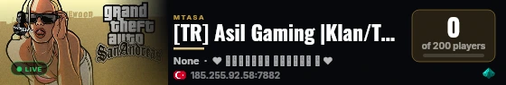 [TR] Asil Gaming |Klan/Turf/Görevler/Emek/Ev/Ticaret/Freeroam/RPG/Aze/Türk/Turk/Turkish| live status badge