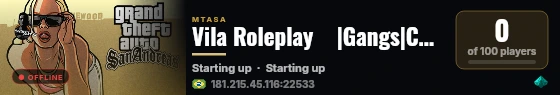 Vila Roleplay    |Gangs|Corps|Orgs| Economia Balanceada live status badge