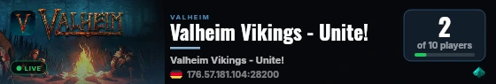 Valheim Vikings - Unite! live status badge