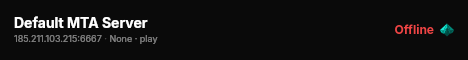 Default MTA Server live status badge