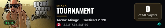 TOURNAMENT live status badge