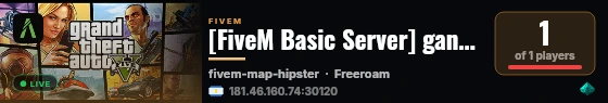 [FiveM Basic Server] gangiserver live status badge