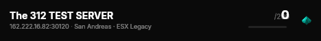 The 312 TEST SERVER live status badge