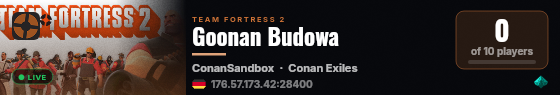 Goonan Budowa live status badge
