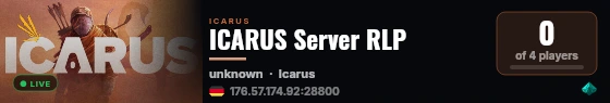 ICARUS Server RLP live status badge