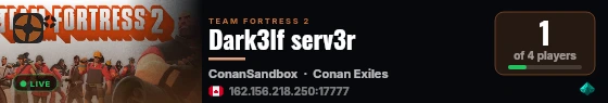 Dark3lf serv3r live status badge