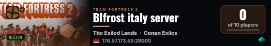 BIfrost italy server live status badge