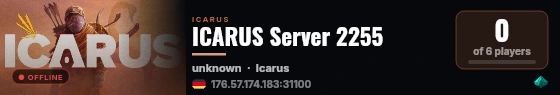 ICARUS Server 2255 live status badge
