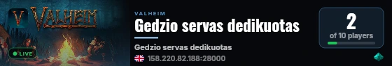 Gedzio servas dedikuotas live status badge