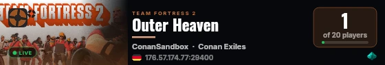 Outer Heaven live status badge