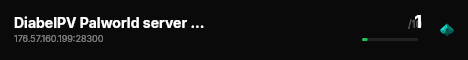 DiabelPV Palworld server hosted by G-Portal live status badge