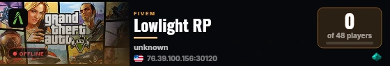 Lowlight RP live status badge
