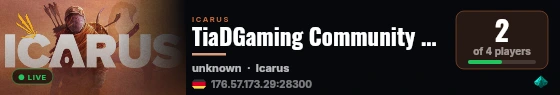 TiaDGaming Community Server live status badge