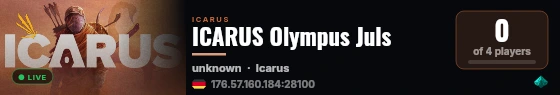 ICARUS Olympus Juls live status badge